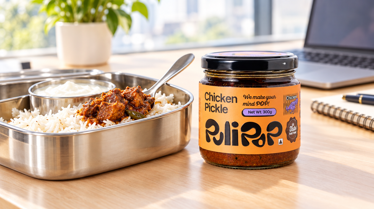 Desk Lunch Ideas With Rice, Curd and Pickle